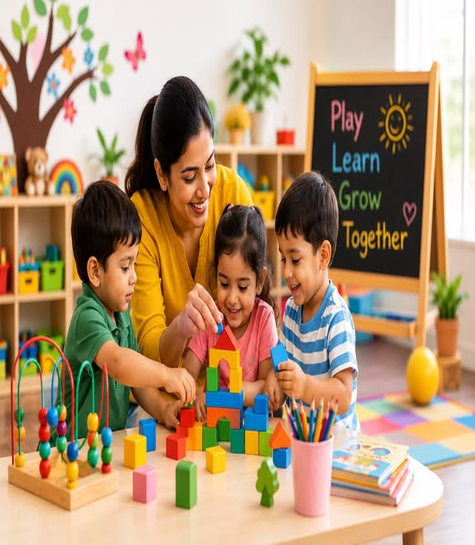 Children learning at Thayai Kids